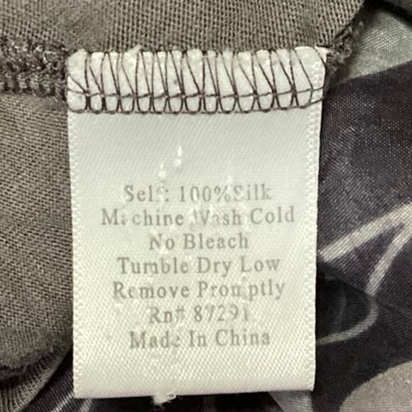 Johnny Was Multicolor 100% Silk Floral V Neck Long Sleeve Mini Dress Size XS - Picture 6 of 6